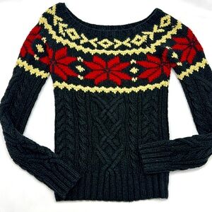 Ralph Lauren Black and Red Boat Neck Sweater size small NWT